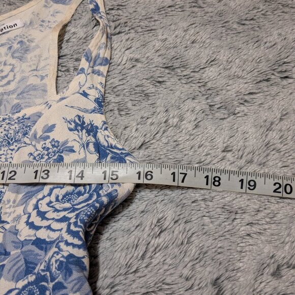 Reformation Noha Dress Blue White Floral Mini Slit Pompadour Size 2 - Picture 7 of 8